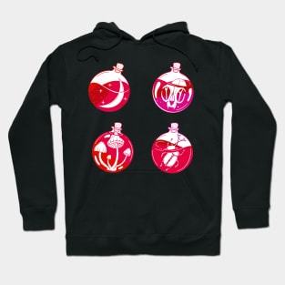 4 magical potions, witchy vibes, red and pink cute gift Hoodie